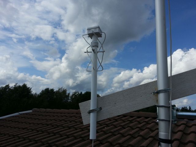 Testmontering av 70m QFH-antenn.