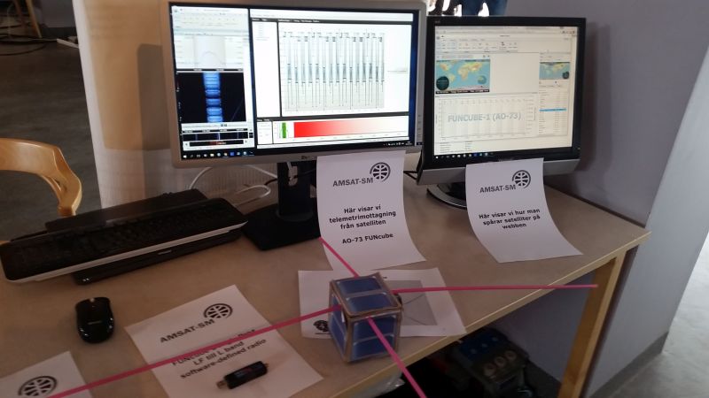 Vi visar telemetrimottagning från AO-73 Funcube.