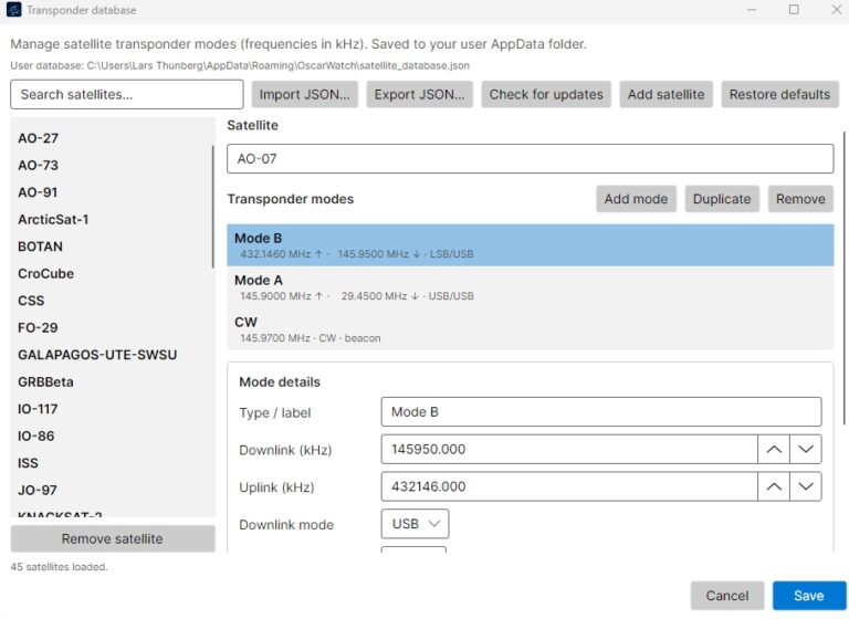 OscarWatch – new satellite tracking software – AMSAT-SM – Official ...